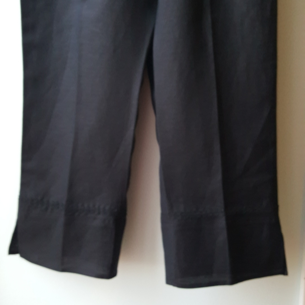NWT Tribal FAVORITE Black Linen Blend Capri Crop Pants (6) - Picture 3 of 10